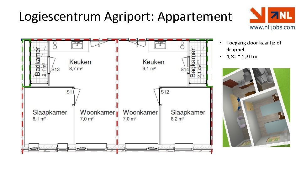 Logiescentrum Agriport: Appartement • Toegang door kaartje of druppel • 4, 80 * 5,