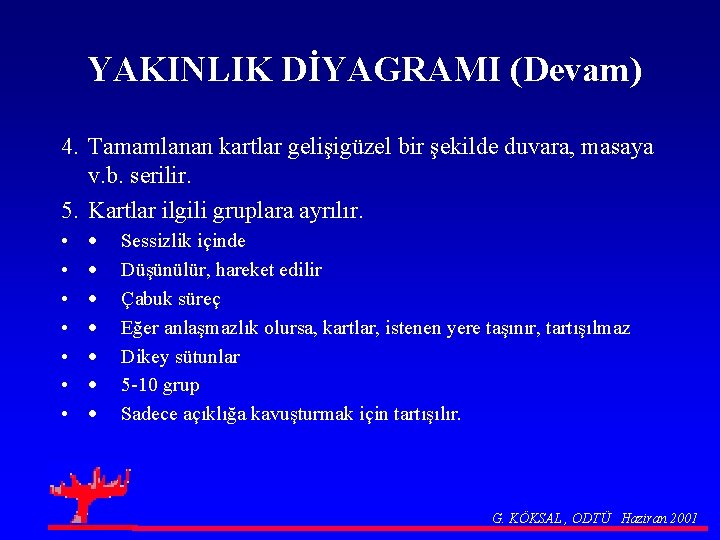 YAKINLIK DİYAGRAMI (Devam) 4. Tamamlanan kartlar gelişigüzel bir şekilde duvara, masaya v. b. serilir.