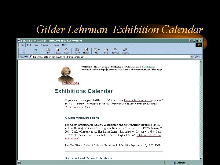 Gilder Lehrman Exhibition Calendar 