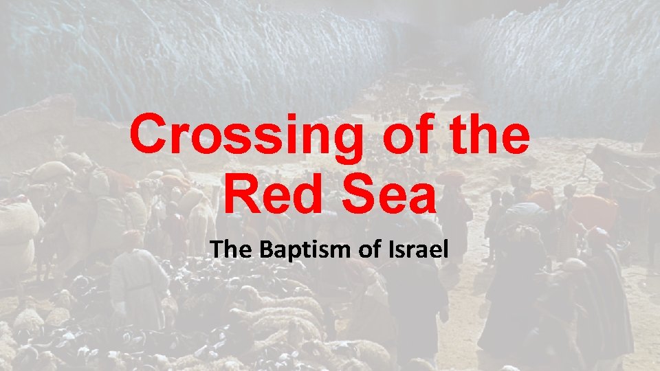 Crossing of the Red Sea The Baptism of Israel 