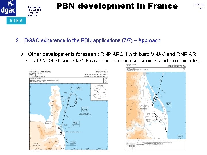 direction des services de la Navigation aérienne PBN development in France 1/20/2022 - 11