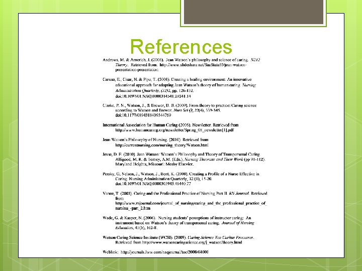 References References