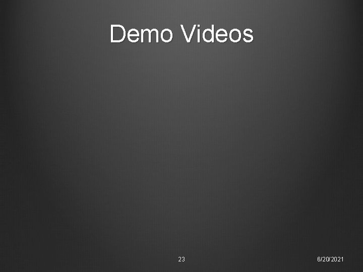 Demo Videos 23 6/20/2021 