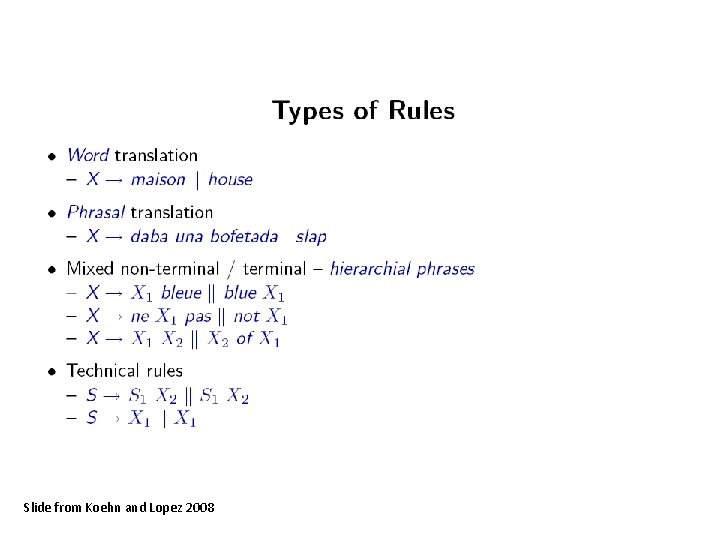 Slide from Koehn and Lopez 2008 