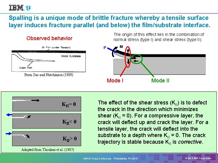 Spalling is a unique mode of brittle fracture whereby a tensile surface layer induces