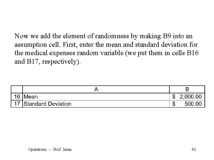 Now we add the element of randomness by making B 9 into an assumption