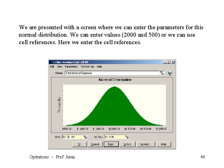 We are presented with a screen where we can enter the parameters for this