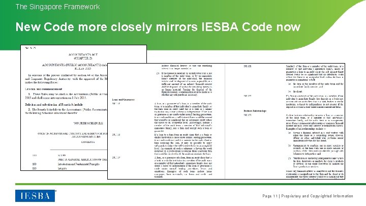 The Singapore Framework New Code more closely mirrors IESBA Code now Page 11 |