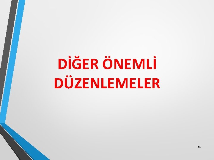 DİĞER ÖNEMLİ DÜZENLEMELER 28 