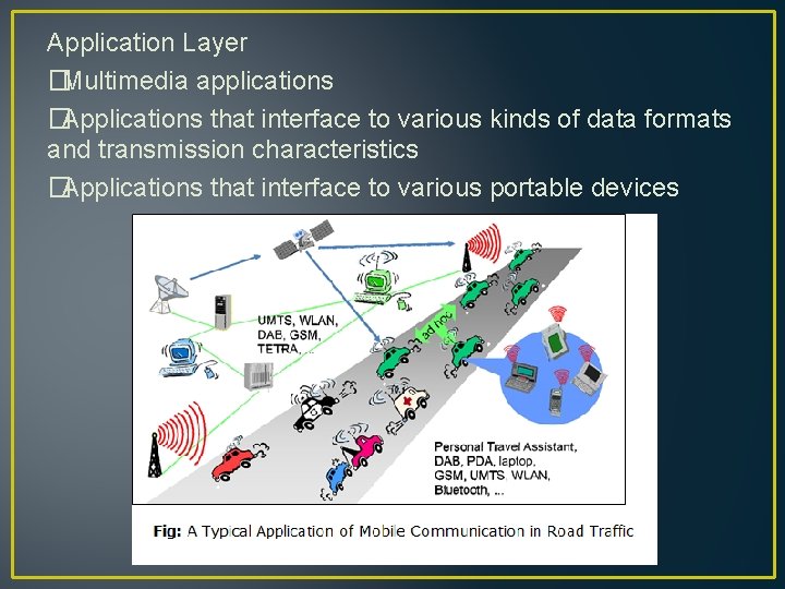 Application Layer �Multimedia applications �Applications that interface to various kinds of data formats and