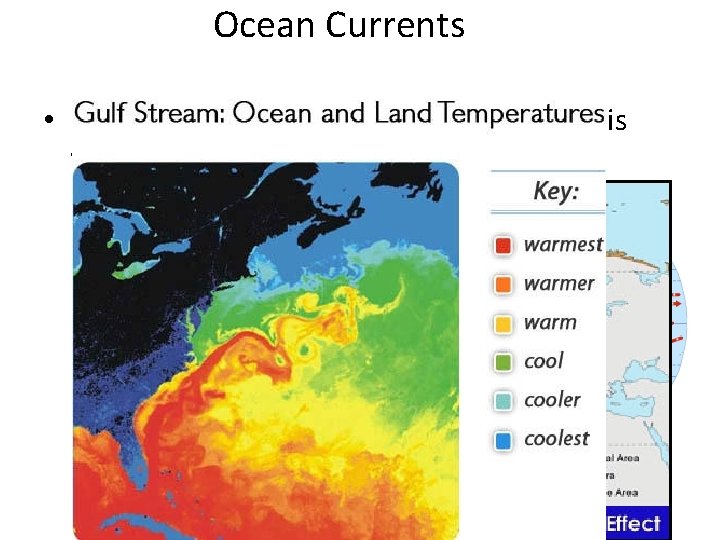 Ocean Currents • Climate of a place near a tropical current is warmer than