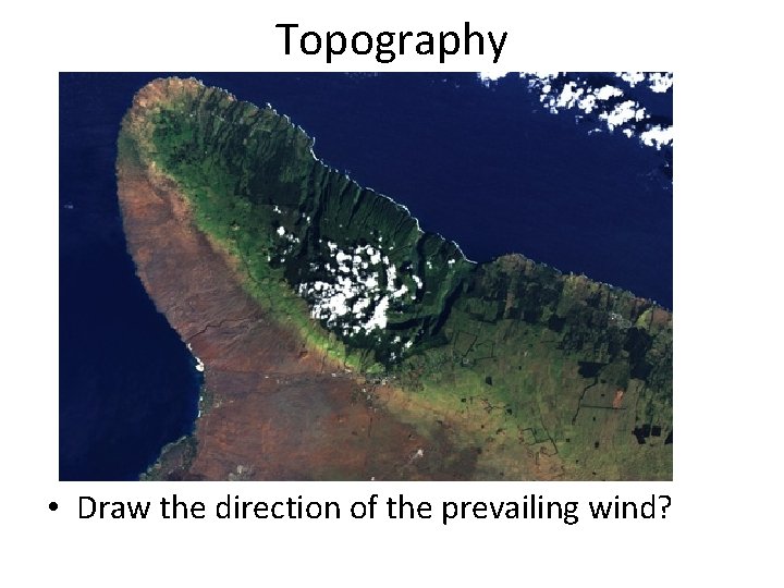 Topography • Draw the direction of the prevailing wind? 