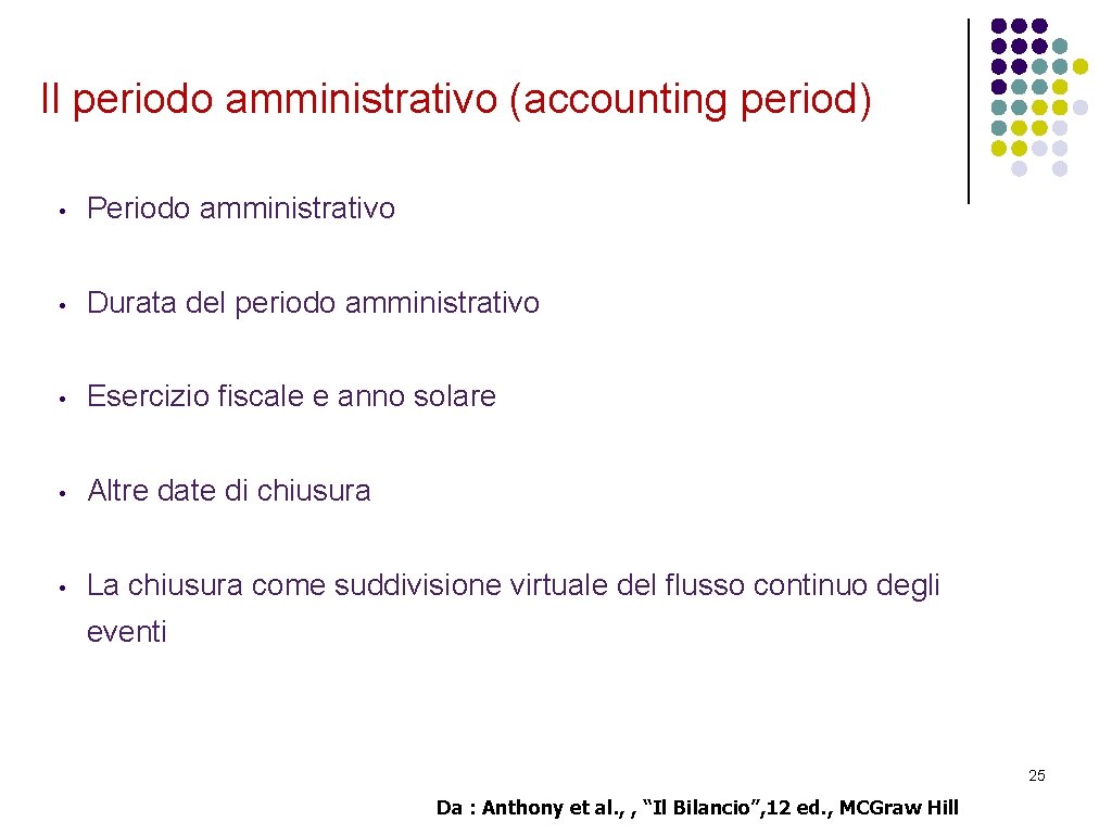 Il periodo amministrativo (accounting period) • Periodo amministrativo • Durata del periodo amministrativo •