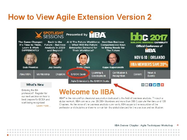 How to View Agile Extension Version 2 IIBA Denver Chapter : Agile Techniques Workshop