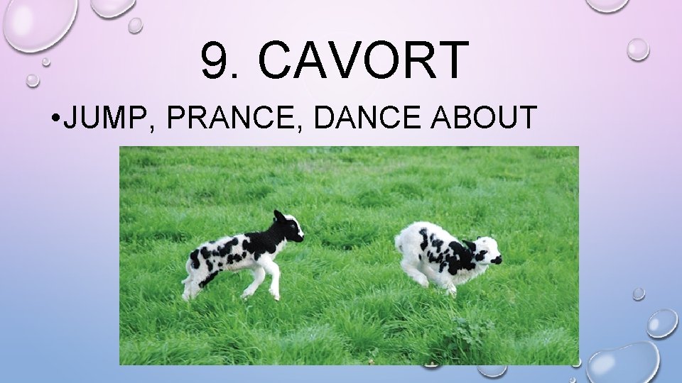 9. CAVORT • JUMP, PRANCE, DANCE ABOUT 