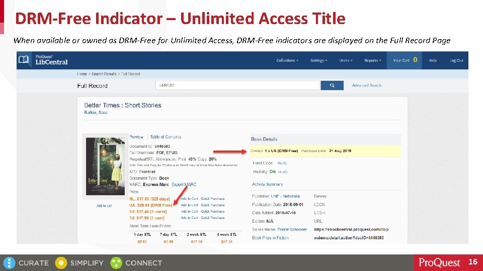 DRM-Free Indicator – Unlimited Access Title When available or owned as DRM-Free for Unlimited