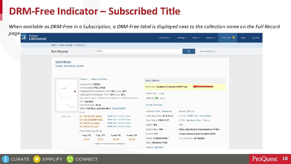 DRM-Free Indicator – Subscribed Title When available as DRM-Free in a Subscription, a DRM-Free