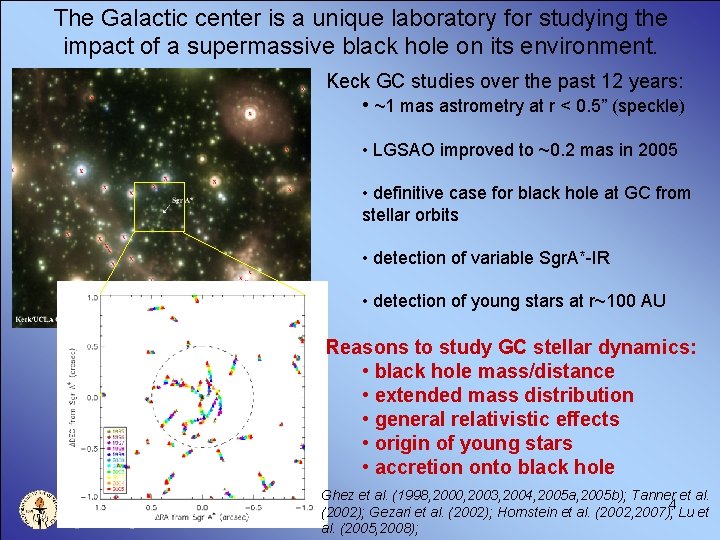 The Galactic center is a unique laboratory for studying the impact of a supermassive