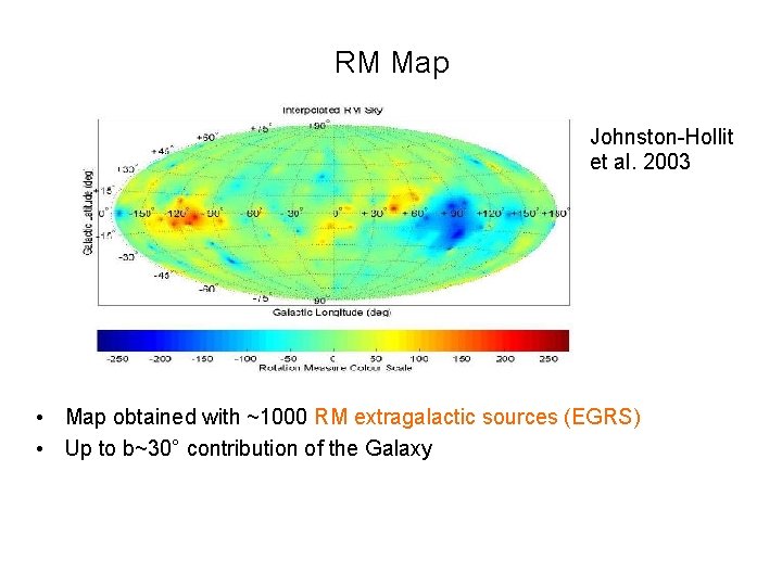 RM Map Johnston-Hollit et al. 2003 • Map obtained with ~1000 RM extragalactic sources