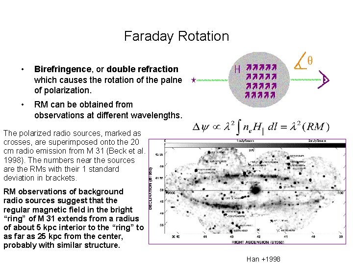 Faraday Rotation • Birefringence, or double refraction which causes the rotation of the palne