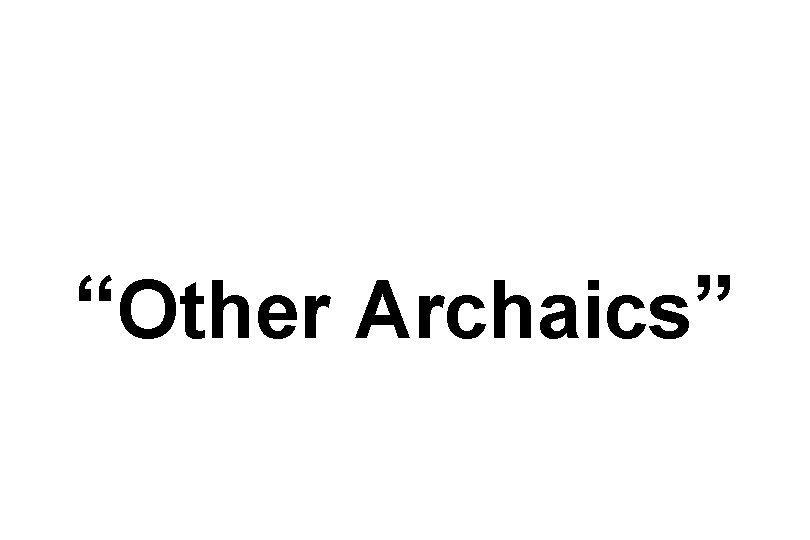 “Other Archaics” 