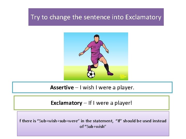 Try to change the sentence into Exclamatory Assertive – I wish I were a