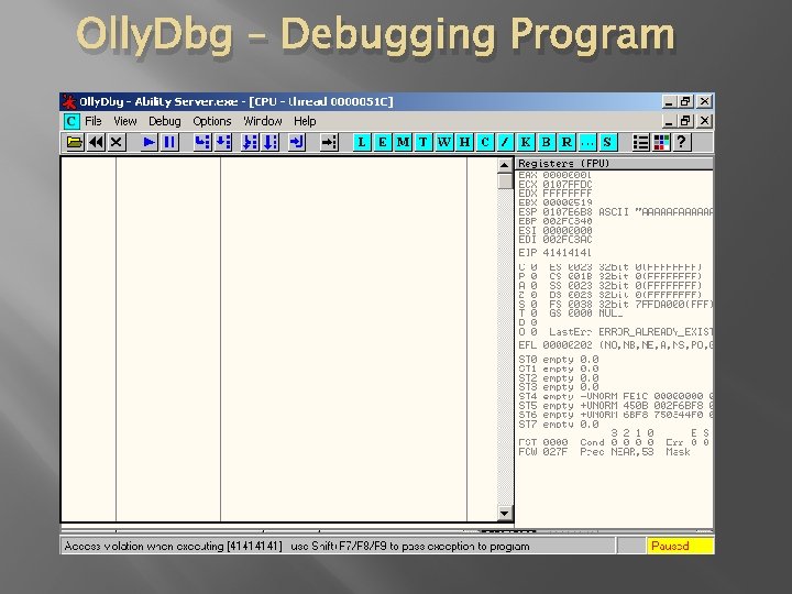 Olly. Dbg – Debugging Program 