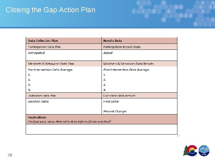 Closing the Gap Action Plan 20 