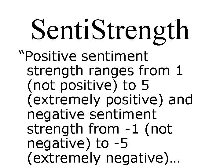 Senti. Strength “Positive sentiment strength ranges from 1 (not positive) to 5 (extremely positive)