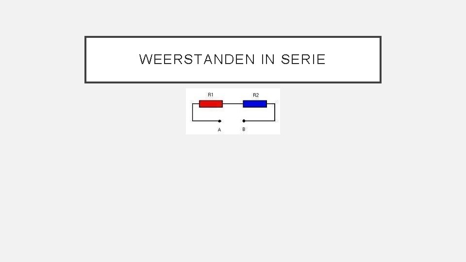 WEERSTANDEN IN SERIE 