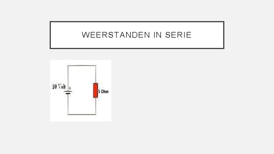 WEERSTANDEN IN SERIE 