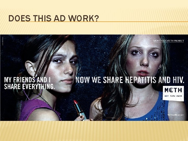DOES THIS AD WORK? 
