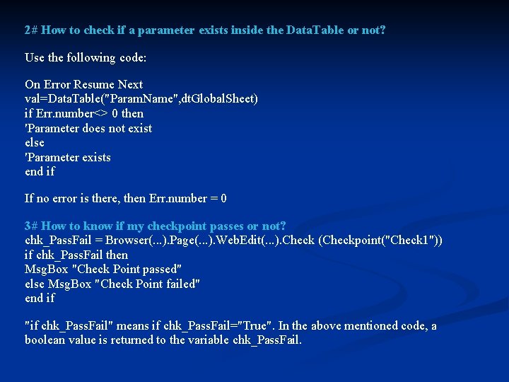 2# How to check if a parameter exists inside the Data. Table or not?