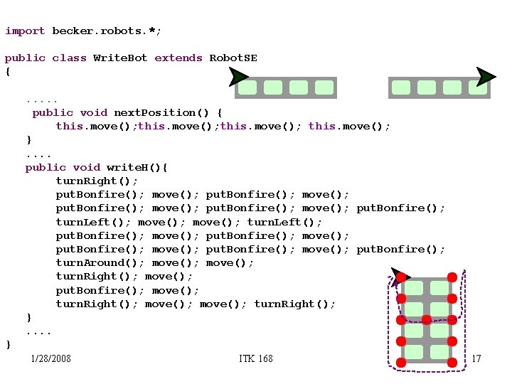 import becker. robots. *; public class Write. Bot extends Robot. SE {. . .