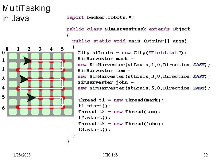 Multi. Tasking in Java 0 1 2 2 3 4 import becker. robots. *;