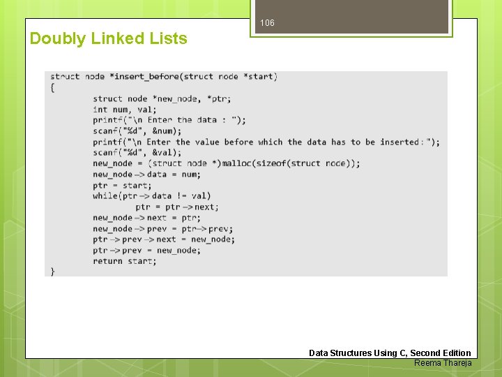 106 Doubly Linked Lists Data Structures Using C, Second Edition Reema Thareja 