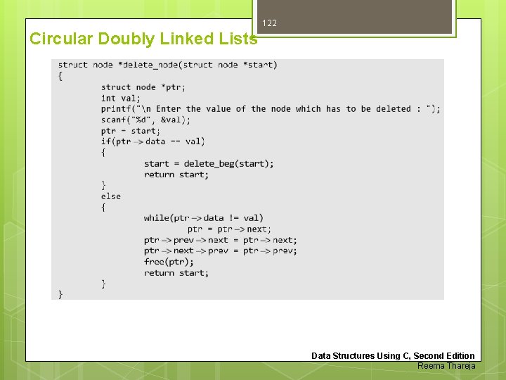 122 Circular Doubly Linked Lists Data Structures Using C, Second Edition Reema Thareja 