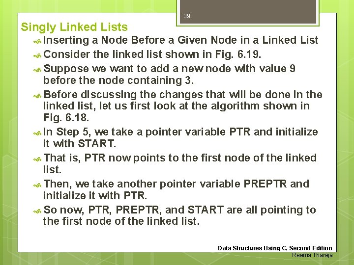 39 Singly Linked Lists Inserting a Node Before a Given Node in a Linked