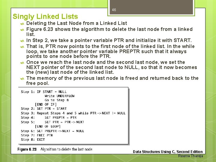 46 Singly Linked Lists Deleting the Last Node from a Linked List Figure 6.