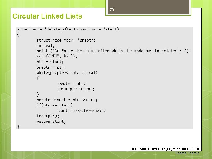 79 Circular Linked Lists Data Structures Using C, Second Edition Reema Thareja 