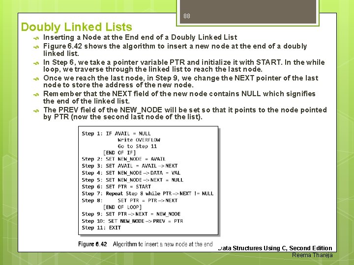 88 Doubly Linked Lists Inserting a Node at the End end of a Doubly