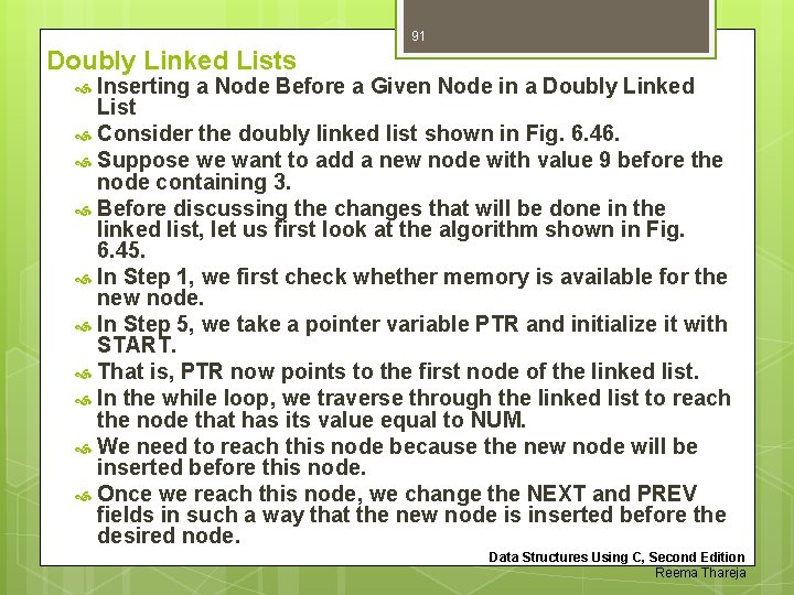 91 Doubly Linked Lists Inserting a Node Before a Given Node in a Doubly