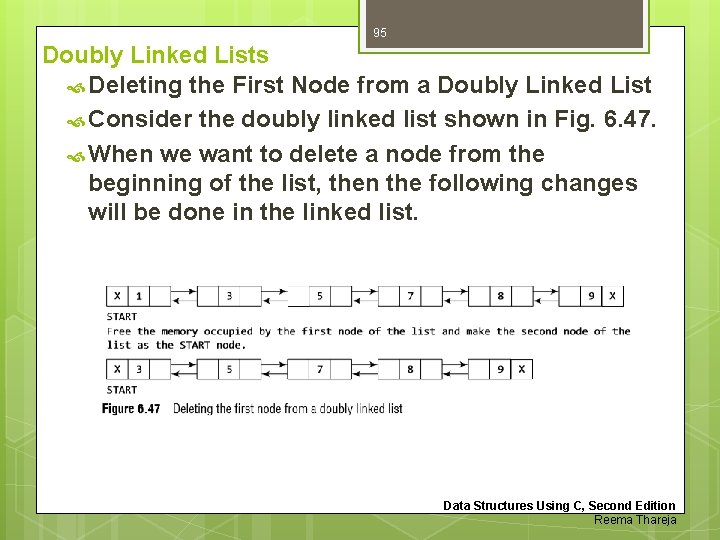95 Doubly Linked Lists Deleting the First Node from a Doubly Linked List Consider