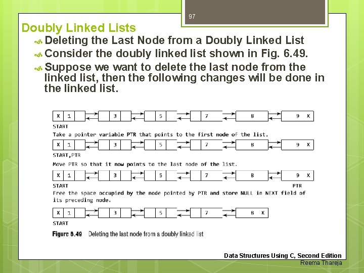 97 Doubly Linked Lists Deleting the Last Node from a Doubly Linked List Consider