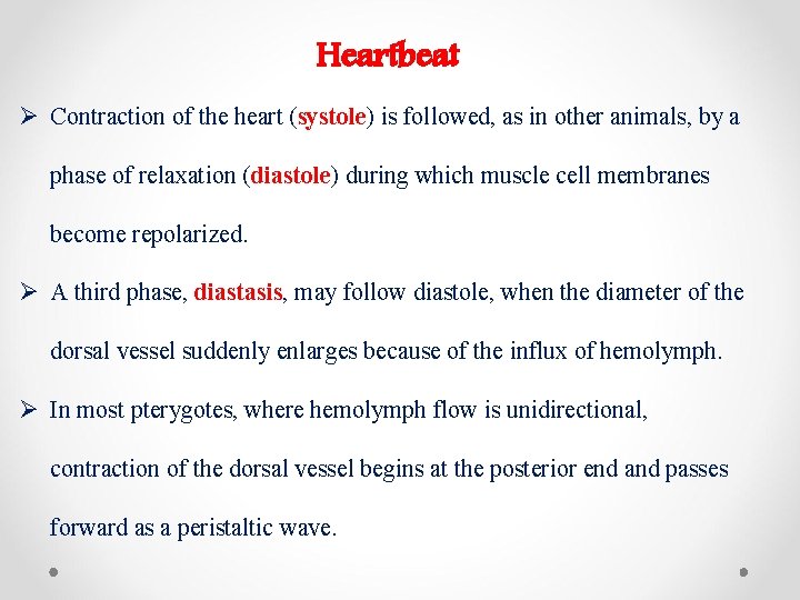 Heartbeat Ø Contraction of the heart (systole) is followed, as in other animals, by