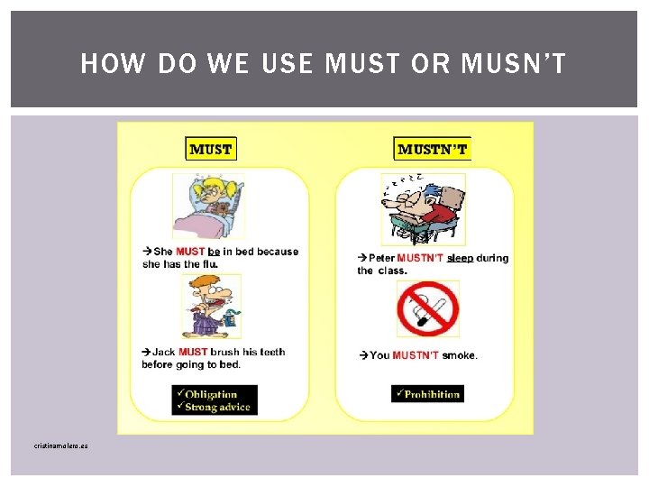 HOW DO WE USE MUST OR MUSN’T cristinamolero. es 