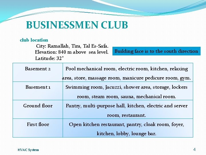 BUSINESSMEN CLUB club location City: Ramallah, Tira, Tal Es-Safa. Elevation: 840 m above sea