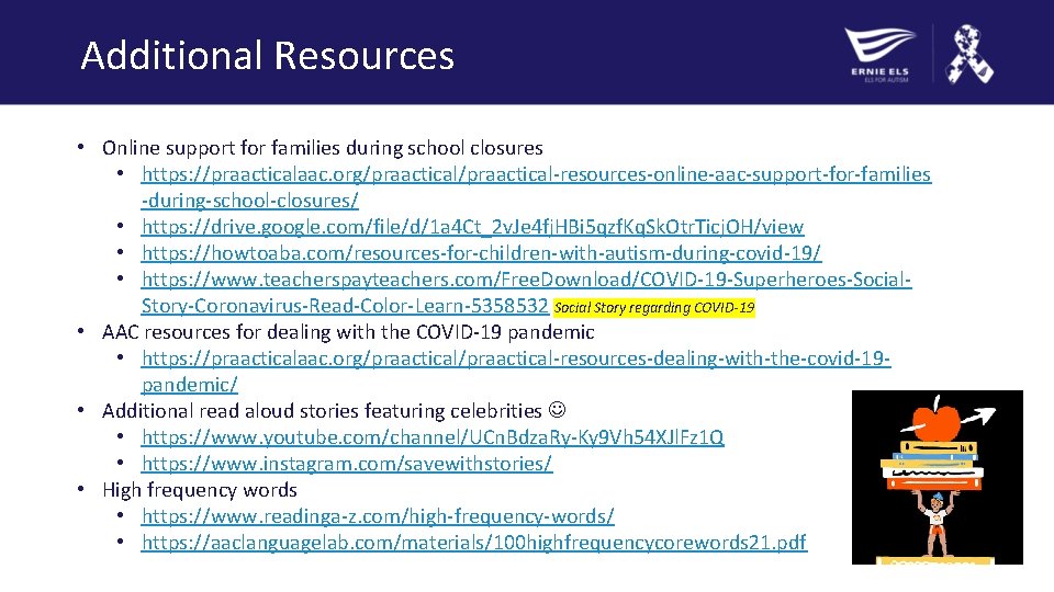 Additional Resources • Online support for families during school closures • https: //praacticalaac. org/praactical-resources-online-aac-support-for-families