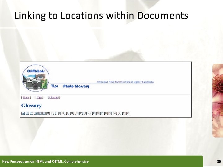 Linking to Locations within Documents New Perspectives on HTML and XHTML, Comprehensive XP 30