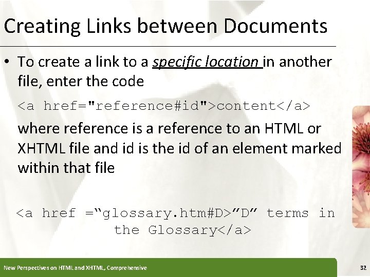 Creating Links between Documents XP • To create a link to a specific location